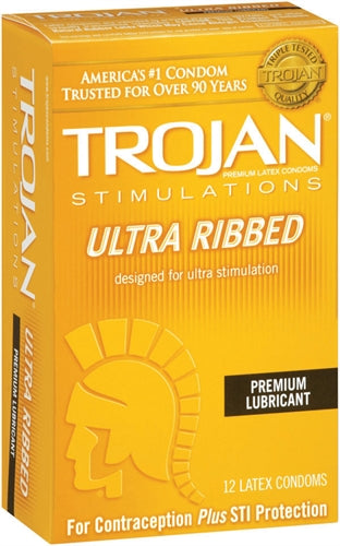 Extra Ribbed Trojam Trojan Stimulations Ulta Ribbed - 12 Pack – BOTTUMZ UP