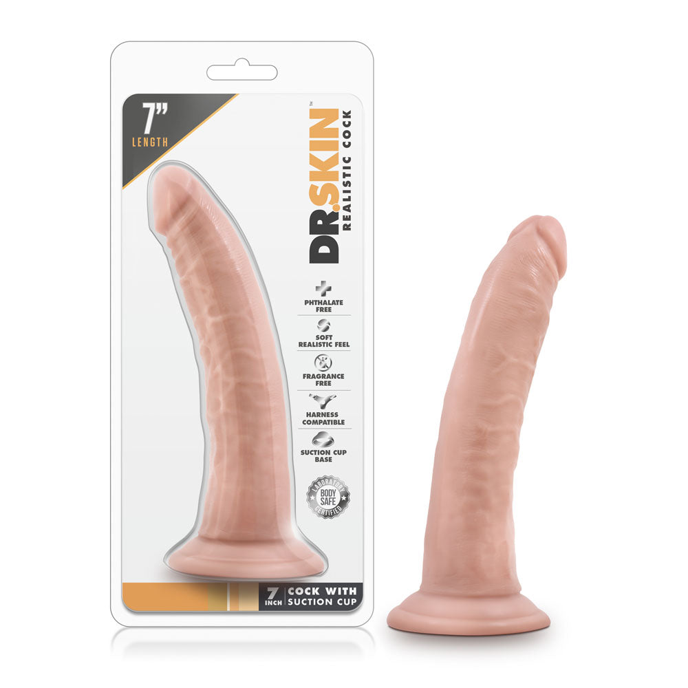 Dr. Skin 7 Inch Cock W / Suction Cup - Vanilla BL-12703