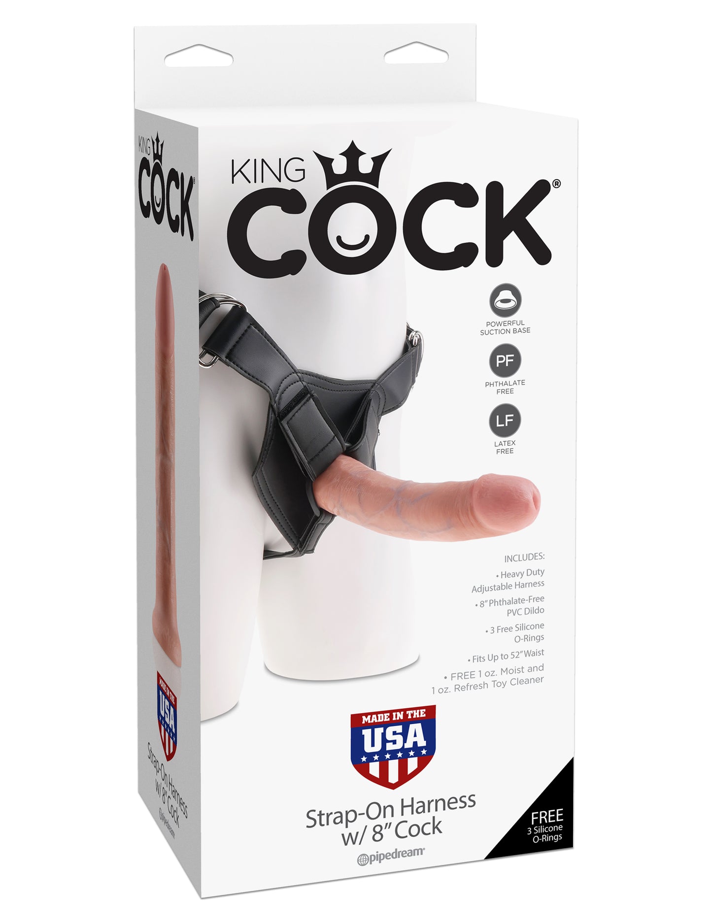 King Cock Strap on Harness With 8 Inch Cock - Flesh PD5623-21