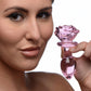 Pink Rose Glass Anal Plug - Medium BTYS-AG650-MED