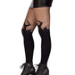 Opaque Flame Tights With Fishnet Top - One Size -  Black