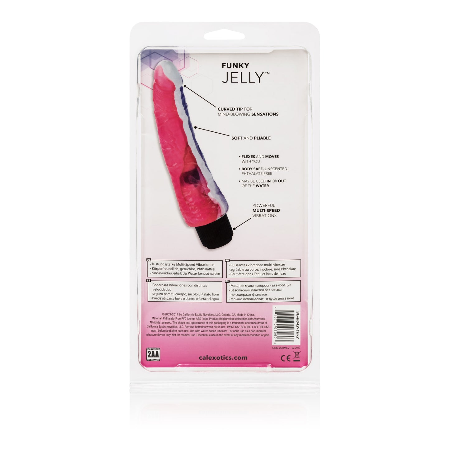 Funky Jelly Vibe 7.5 Inches - Pink/purple