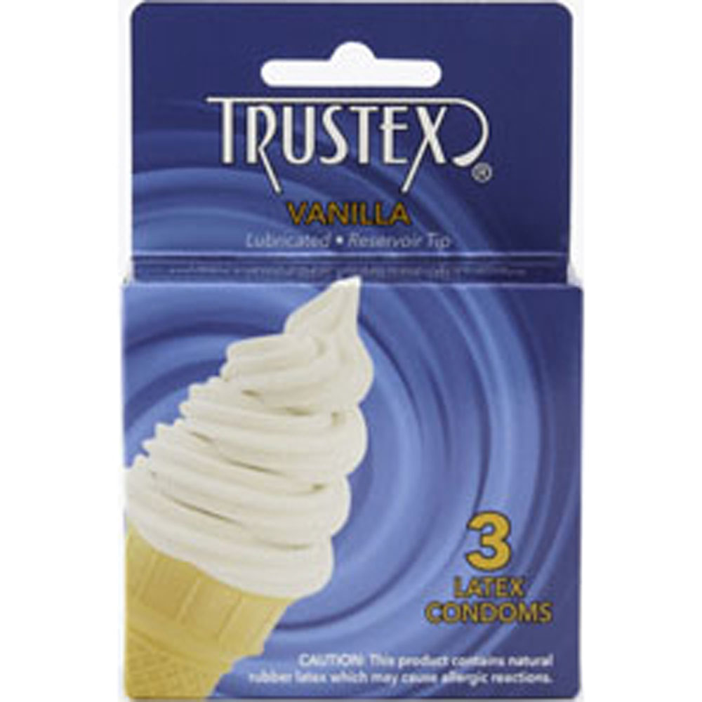 Trustex Flavored Lubricated Condoms - 3 Pack - Vanilla AL-4010