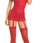 Sheer Garter Dress - One Size - Red DG-0035REDOS