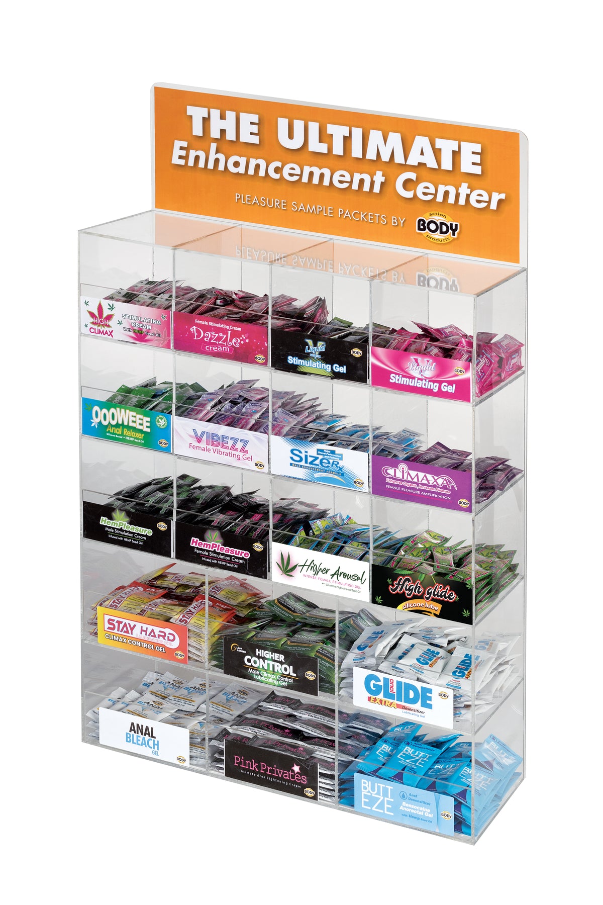 Sampling Product Display Arcrylic Sample Display - 18 Sample Pack Display – BOTTUMZ UP