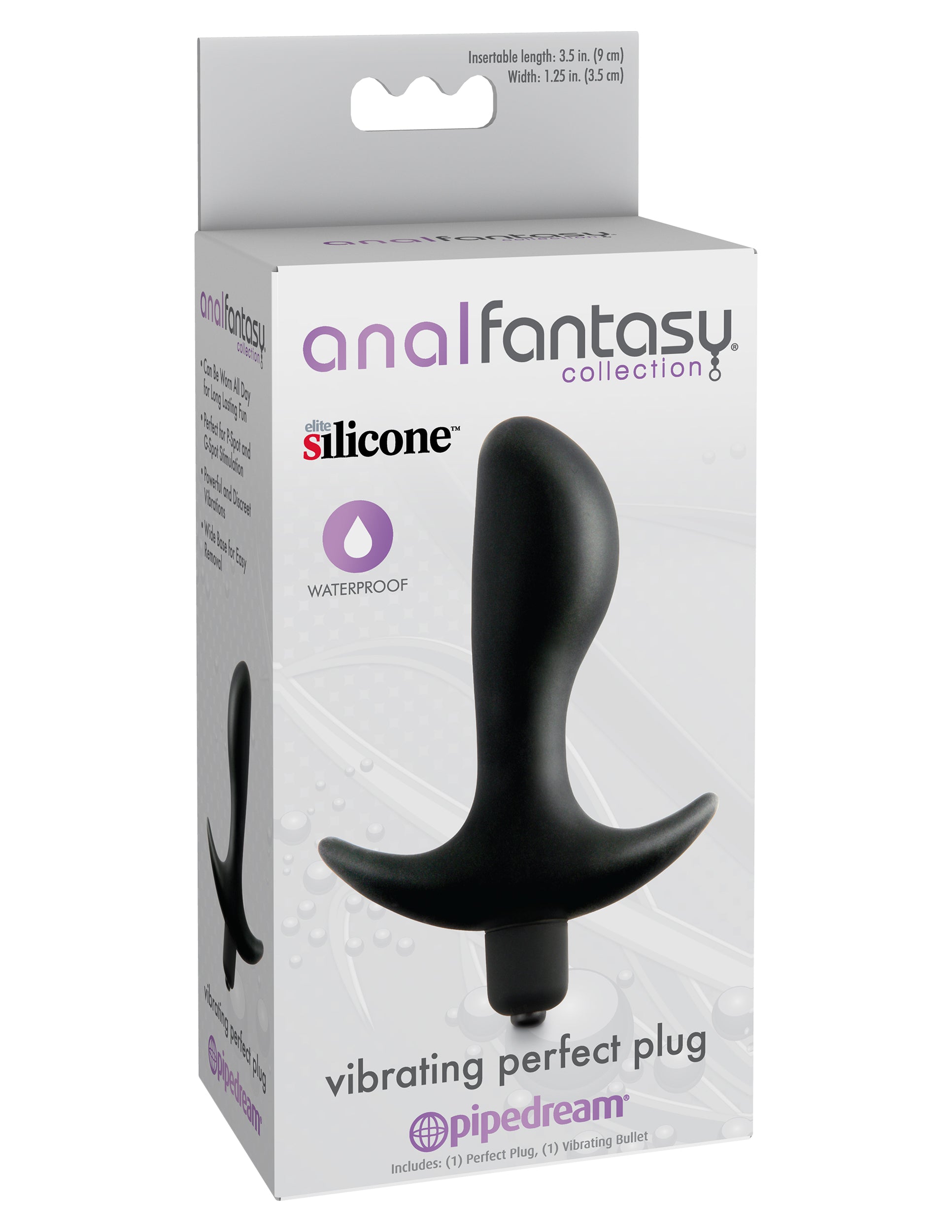 Anal Fantasy Collection Vibrating Perfect Plug - Black PD4608-23