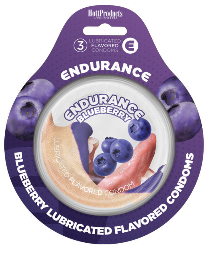 Endurance Condoms -Blueberry - 3 Pack HTP2097