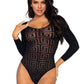 Mosaic Snap Crotch Bodysuit - One Size - Black