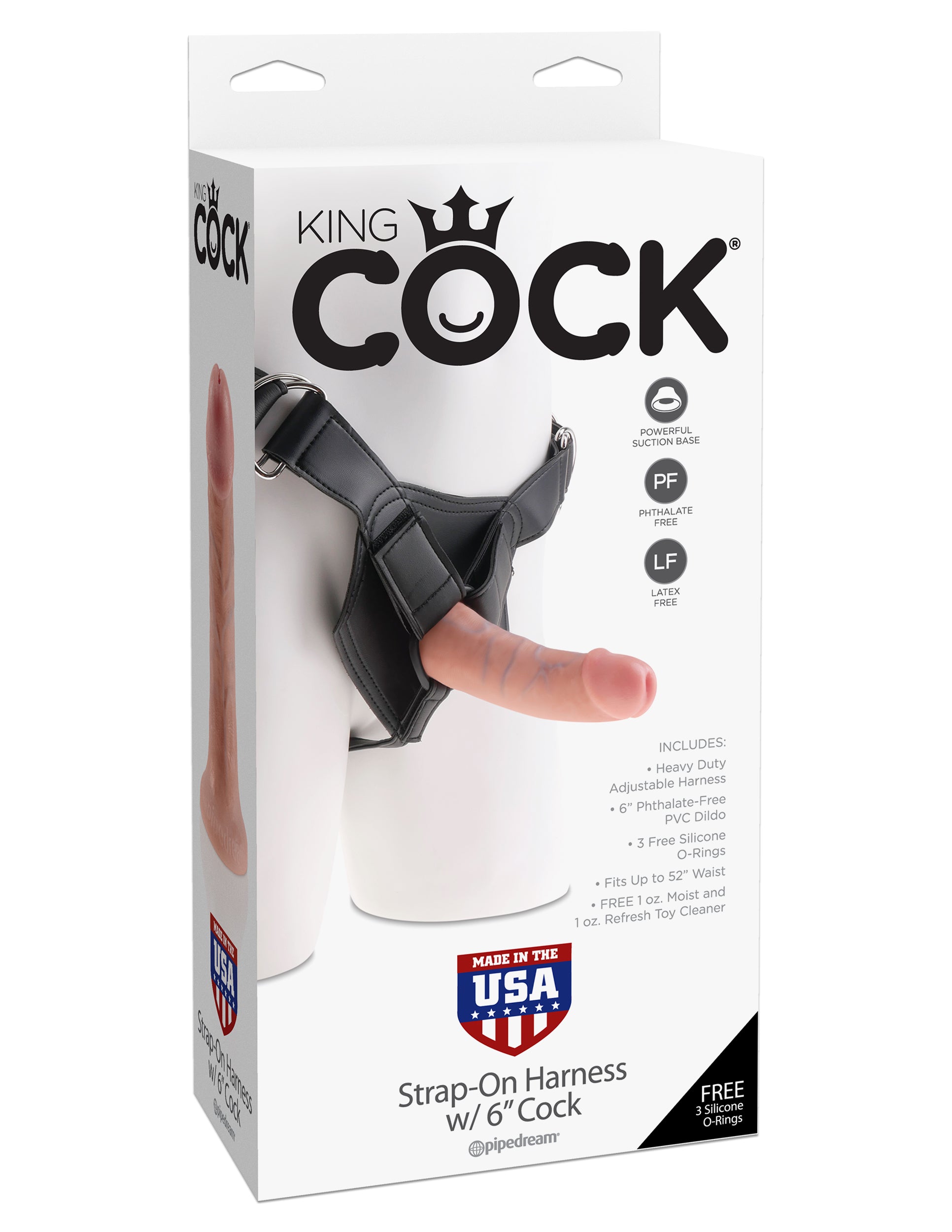 King Cock Strap on Harness With 6 Inch Cock - Light PD5621-21