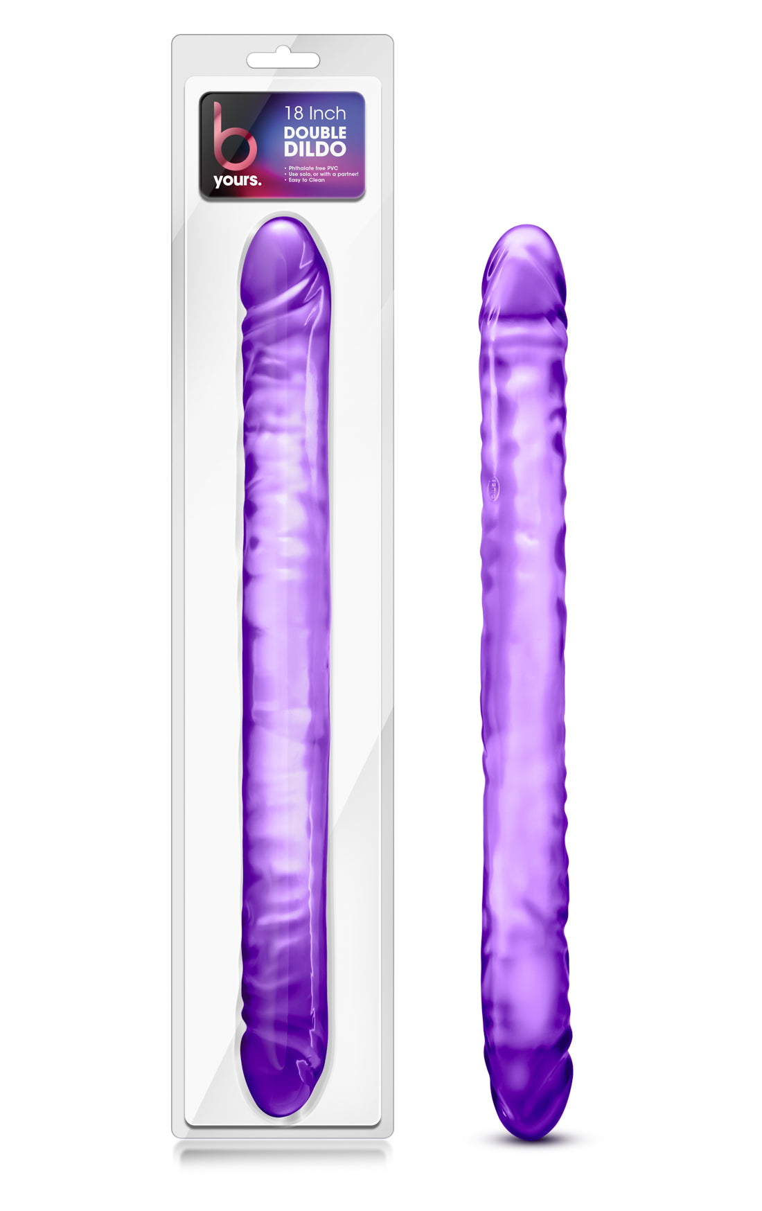 B Yours 18" Double Dildo - Purple