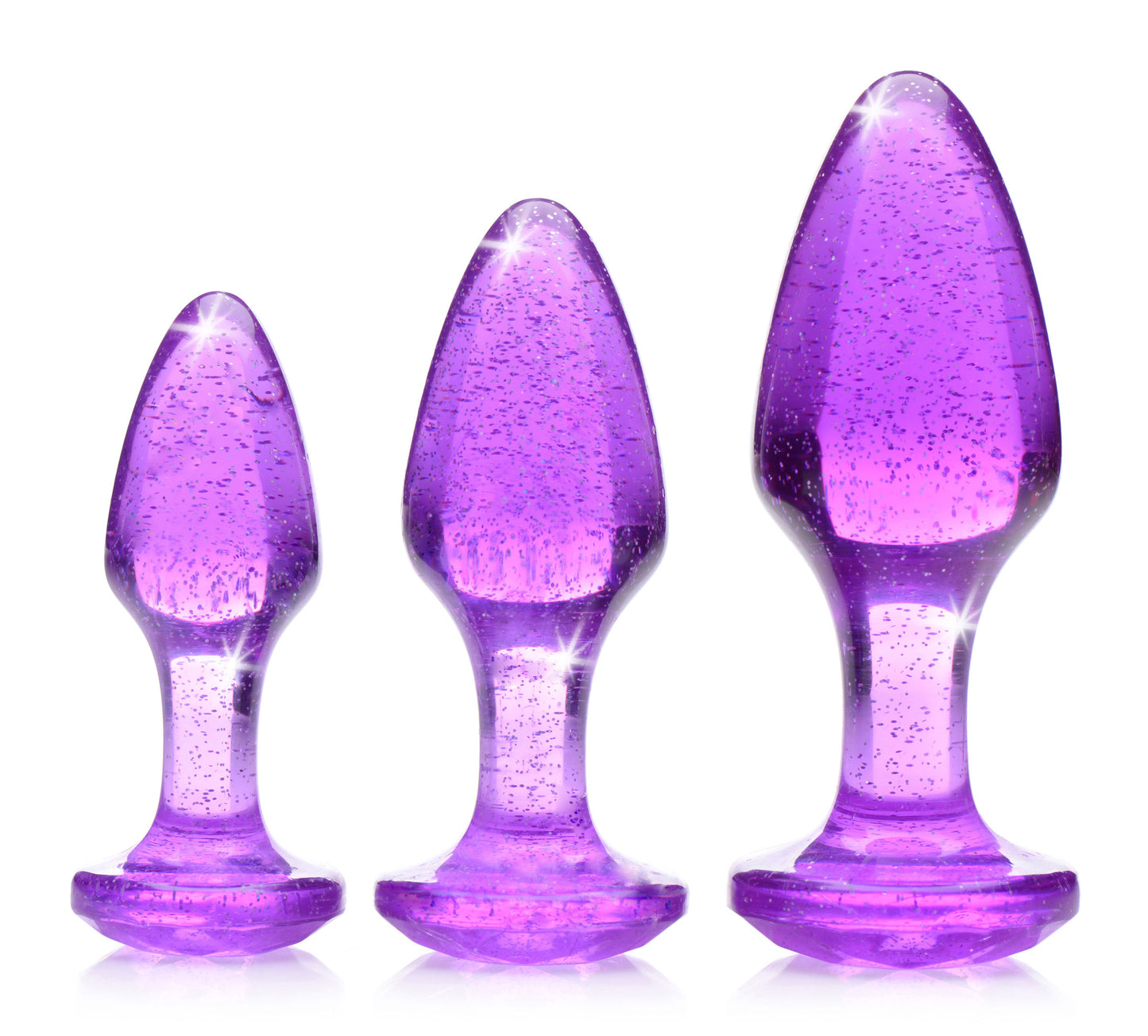 Glitter Gem Anal Plug Set - Purple BTYS-AG587-PUR