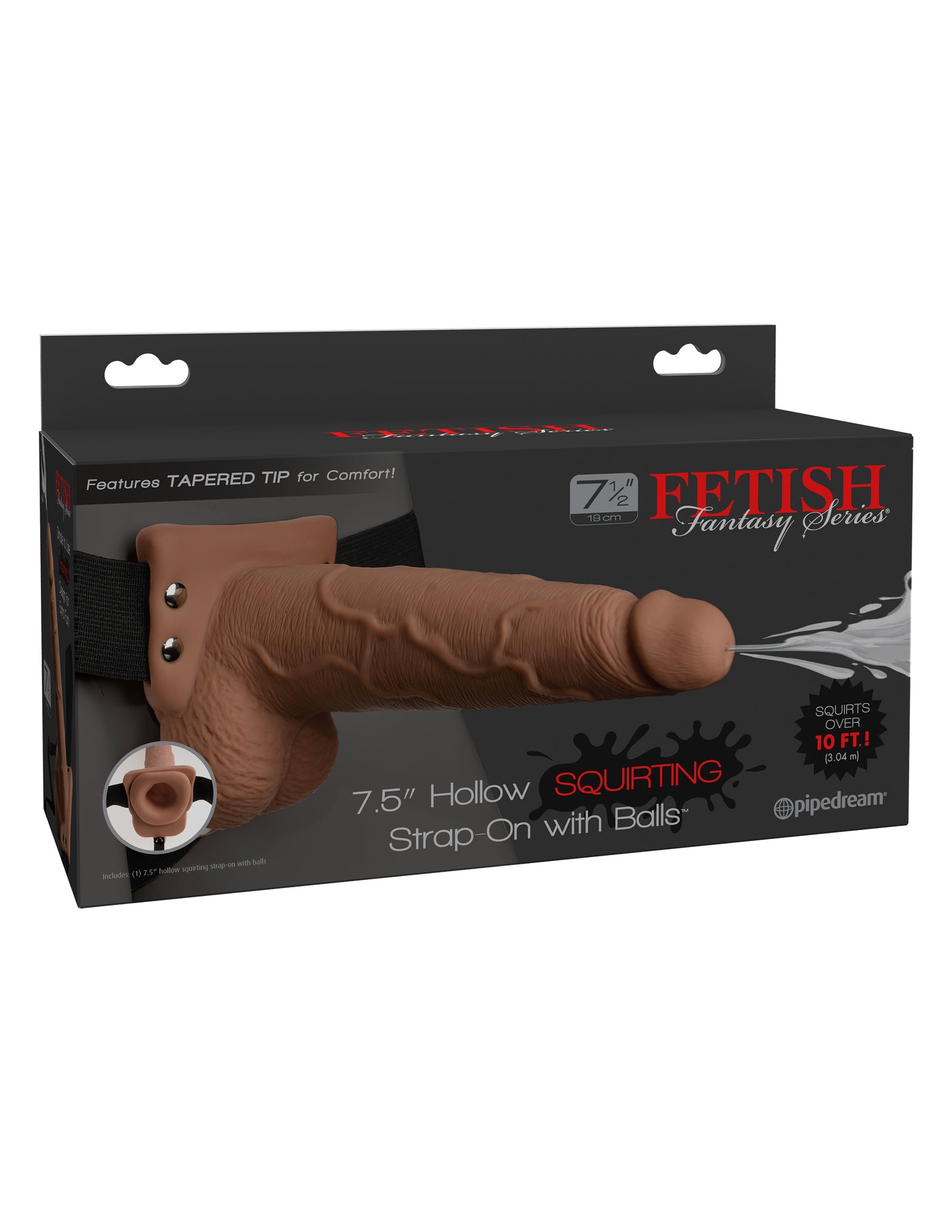 Fetish Fantasy Series 7.5" Hollow Squirting Strap-on With Balls - PD3397-22