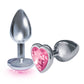 The 9's the Silver Starter Heart Bejeweled Stainless Steel Plug - Pink