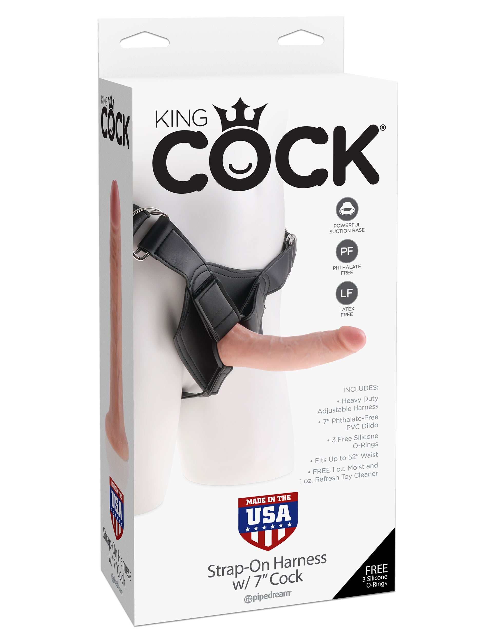 King Cock Strap on Harness With 7 Inch Cock - Flesh PD5622-21