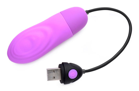 7x Pulsing Rechargeable Silicone Bullet- Purple