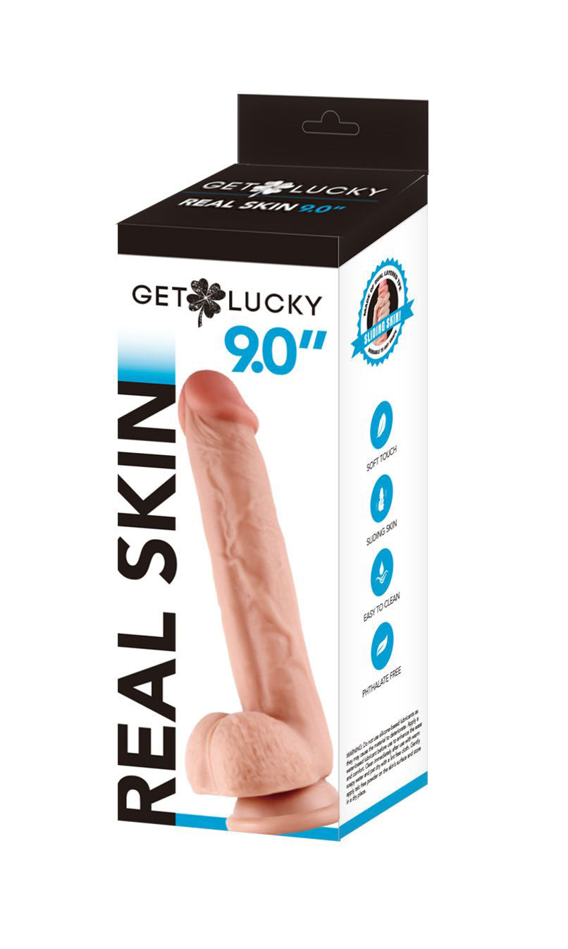 Get Lucky 9 Inch Real Skin Dildo