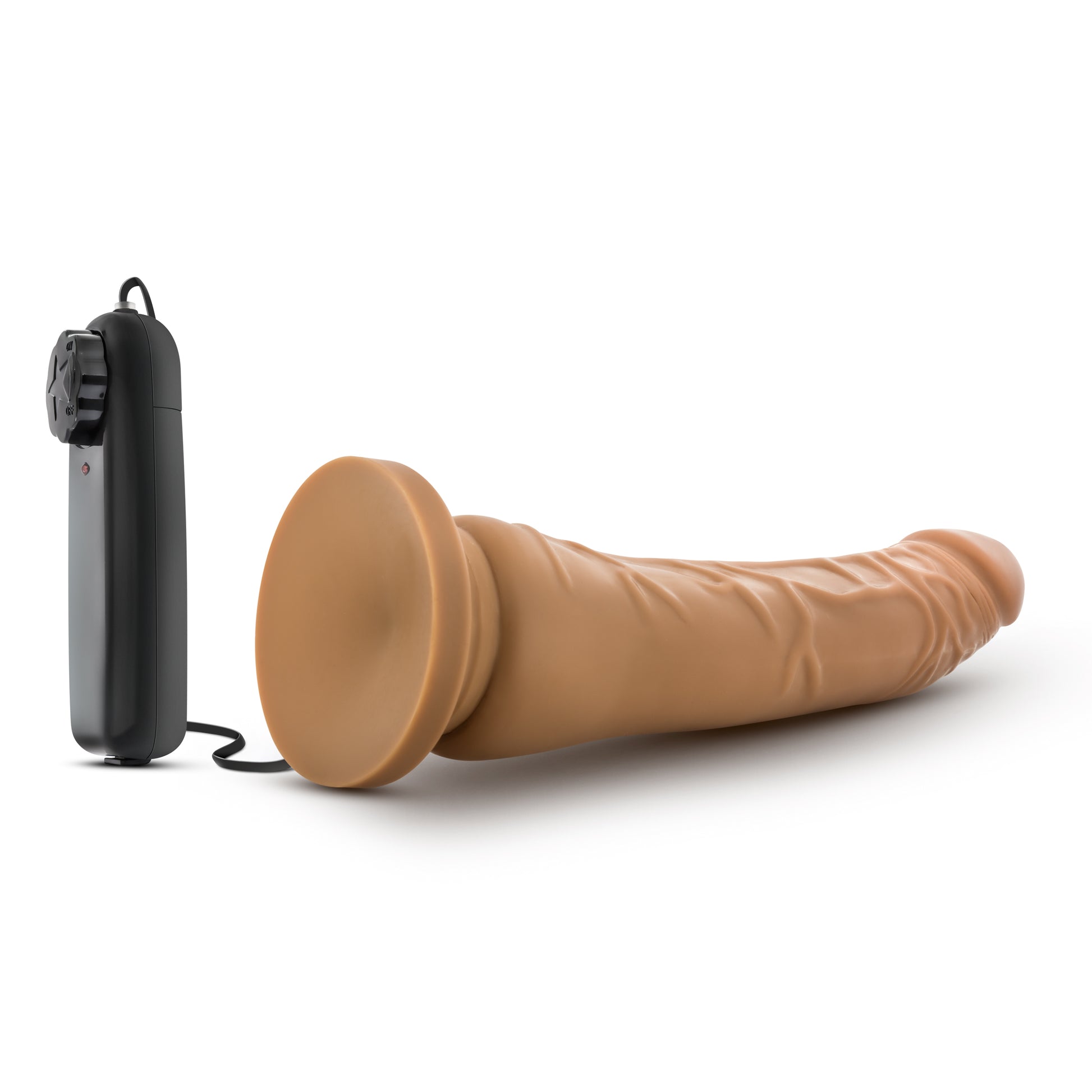 Dr. Skin - 8.5 Inch Vibrating Realistic Cock With  Suction Cup - Mocha BL-13057