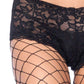 Fence Net Boy Short Pantyhose - One Size - Black