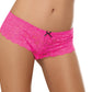 Open Crotch Lace Boy Short - Large - Hot Pink DG-7177HPKL