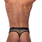 Cock Pit Net Cock Ring Thong - L/ XL - Black MP-410260BKLX