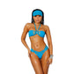 Lycra Bikini Top and Matching G-String - One Size - Turquiose EM-82156TUR