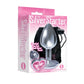 The 9's the Silver Starter Heart Bejeweled Stainless Steel Plug - Pink ICB2609-2